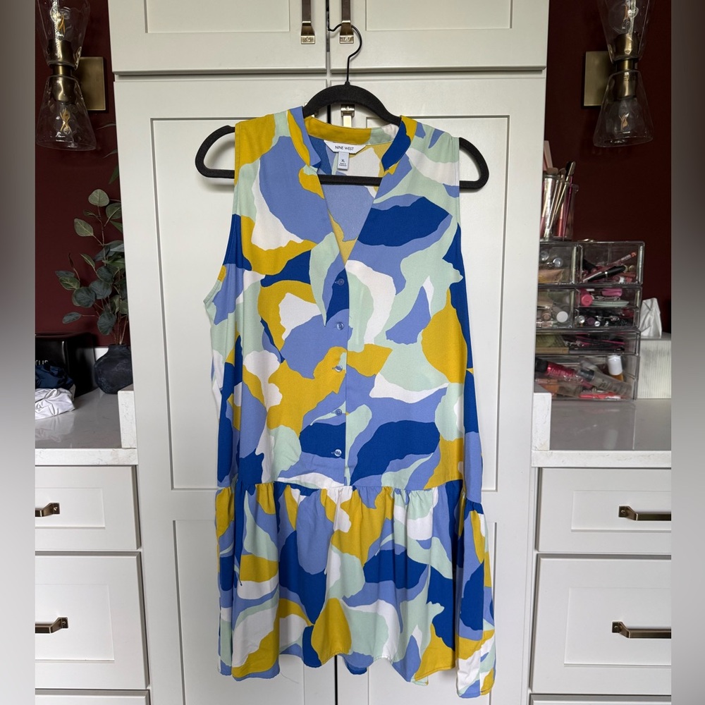 Colorful Camouflage Sleeveless Dress